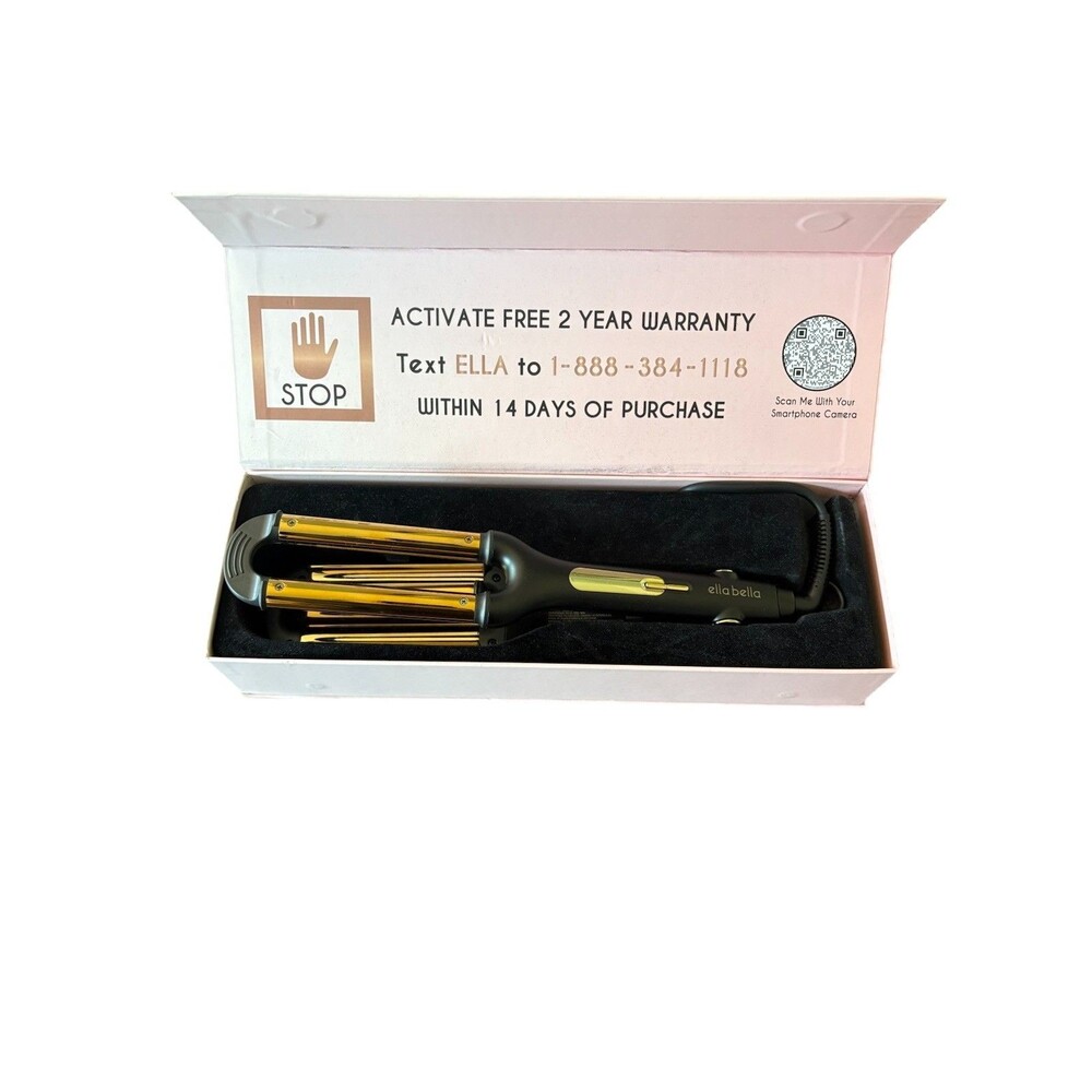 ELLA BELLA® Beach Waver Curling Iron with Ion Technology Beach Waves Open Box